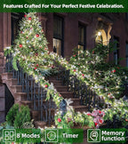 750 LED Outdoor Christmas Lights Decorations, 246ft Green Wire LED Christmas String Lights with Timer Memory, Twinkle Lighs for Indoor Outdoor Xmas Party Christmastree Wedding Garden Patio Cool White