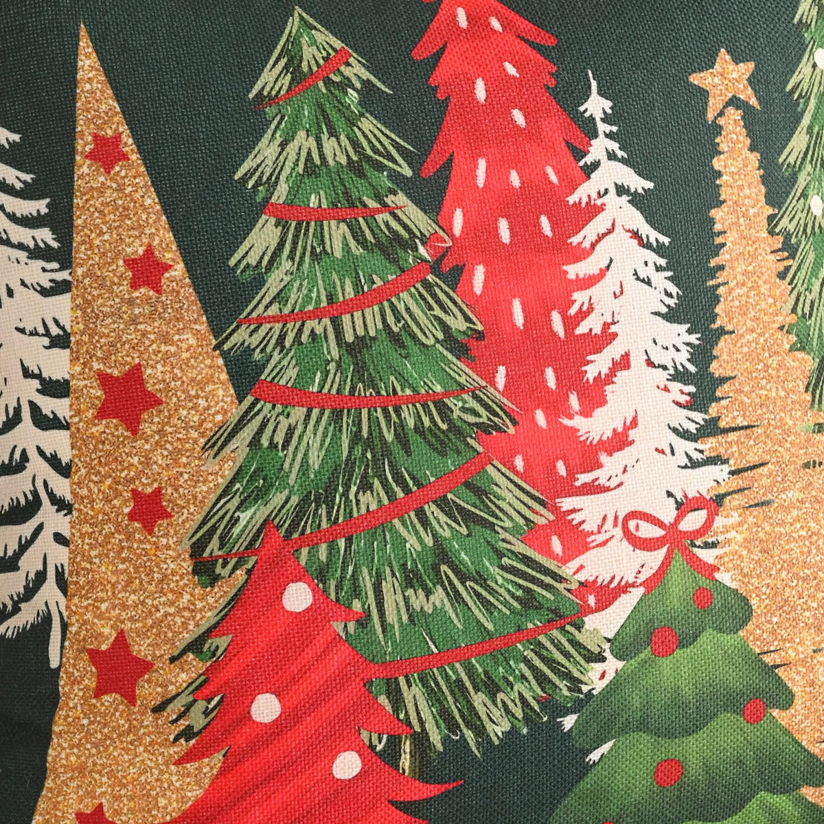 FUTEI Decorative Christmas Tree Pillow Covers 18x18 Inch Set of 2,Christmas Green Linen Cushion Cases, Winter Christmas Throw Pillows for Sofa Couch Bed Living Room