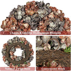 Fall Wreaths for Front Door, 24 inch Fall Hydrangea Wreaths for Front Door Outside Large Artificial Autumn Floral Wreath for Thanksgiving Harvest Christmas Wall Mantel Porch Indoor Outdoor Decor