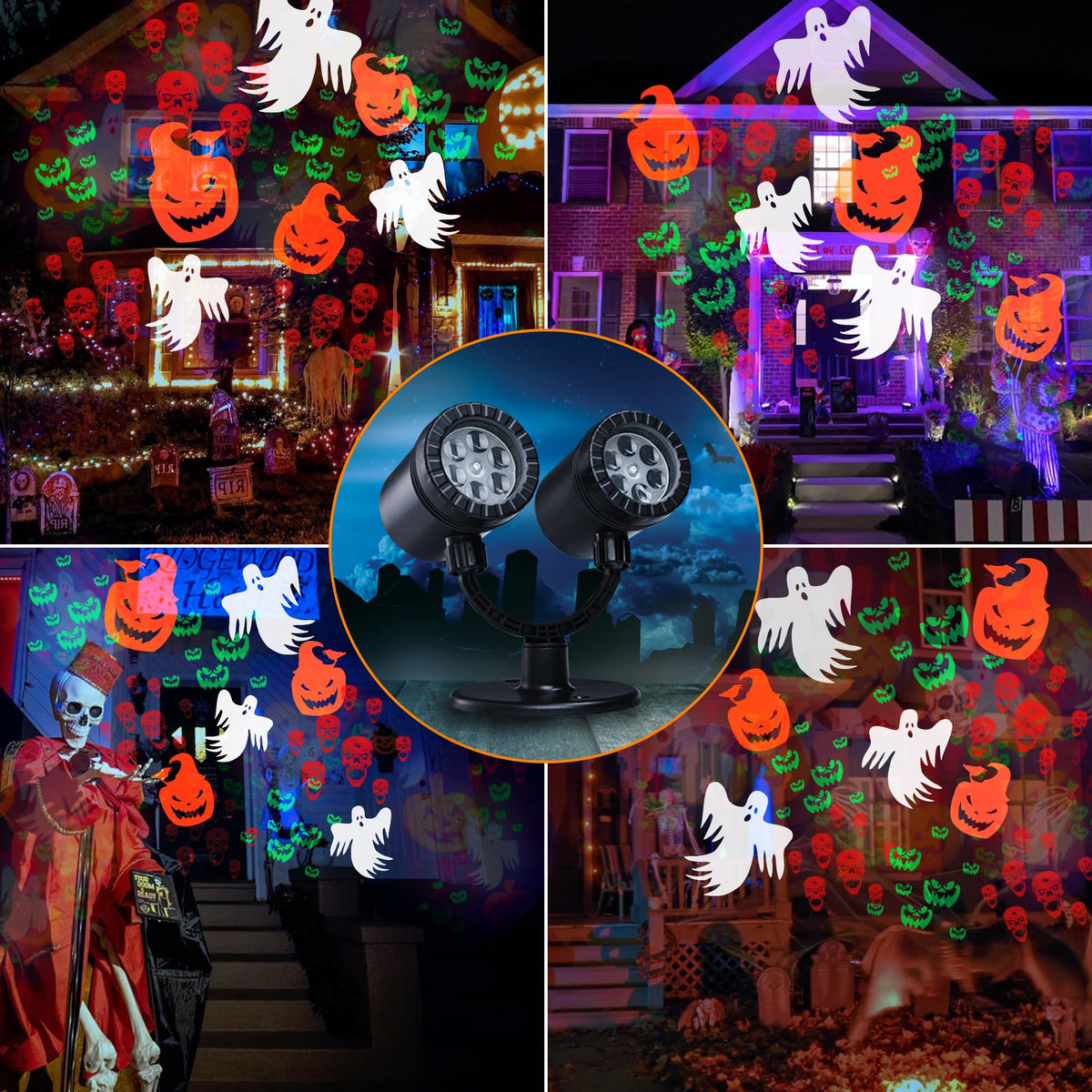 Halloween Lights Projector, Halloween Decorations Lighting Projector, with Timer Led Pumpkin Ghost Demon Light, for Holiday Party Garden Patio Yard Outdoor Indoor Landscape Decor