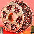 Christmas Lights 500LED 164FT, Waterproof Christmas Tree Lights with 8 Modes, Remote Control 3 Timers & Memory Function Xmas Decorations for House and Holiday (White and Red)