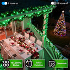 750LED Christmas Lights Outdoor Use, 240ft 12 Modes Green LED String Lights with Timer Dimmable, Waterproof Christmas Tree Lights for Xmas Patio Yard Fence Balcony Garden Party Decor Green
