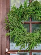 26" Cedar Norfolk Pine Wreath Realistic Christmas Door Wreath for Windows Porches Walls Indoor Outdoor Christmas Decorations Home Decor