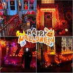 LAMPHOME 33ft Halloween Decorative Mini Lights, 100 LED Transparent Wire Fairy Starry String Lights Plug in, 11Lighting Modes, for Halloween Decoration Outdoor Xmas Tree Party Decoration (Orange)