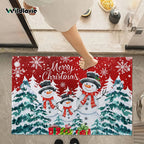 VIKAMA 1pc Three Santa Claus Doormats Festive Floor Mat Living Room Rug For Bedroom Welcome Mat Outdoor Rug Christmas Rug