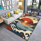 VIKAMA Japanese Japanese Style Ukiyo-e Entrance Hall Carpet Kanagawa Surf Balcony Kitchen Living Room Bedroom Floor Mat
