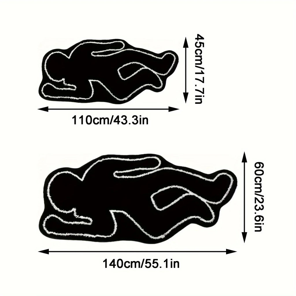 VIKAMA Abstract Human-Shaped Carpet Anti-Slip Area Entrance, Living Room Floor Mat, Bedroom Bedside Rug, Home Decoration