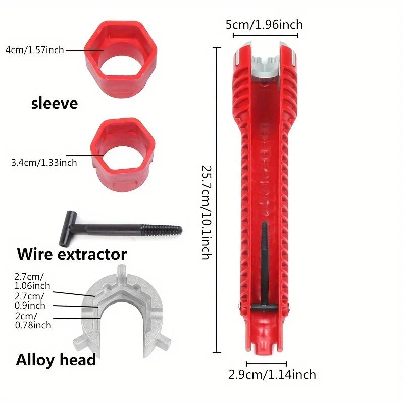 (8 in 1) Faucet and sink installer, multi-function wrench plumbing tool for toilet/sink/bathroom/kitchen plumbing, etc