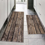 VIKAMA Wood Striped Carpet Kitchen Rug Thin Door Mat Long Floor Mat Laundry Room Carpet Living Room Carpet Rug For Bedroom Home
