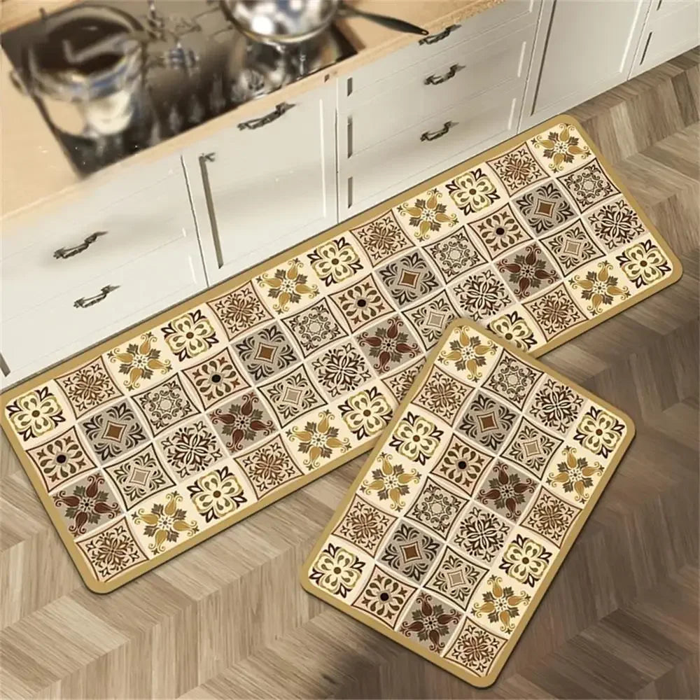 VIKAMA 1/2pcs Kitchen Floor Mat, Anti-Slip And Easy To Maintain, Home Decoration, Entrance Porch Carpet, Living Room Floor Mat