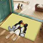 Adorable Pingu Pattern Non Slip Absorbent Door Mat Cute Cartoon Design Home Decor Rug for Bathroom Bedroom Quick Dry Durable