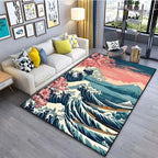 VIKAMA Japanese Japanese Style Ukiyo-e Entrance Hall Carpet Kanagawa Surf Balcony Kitchen Living Room Bedroom Floor Mat