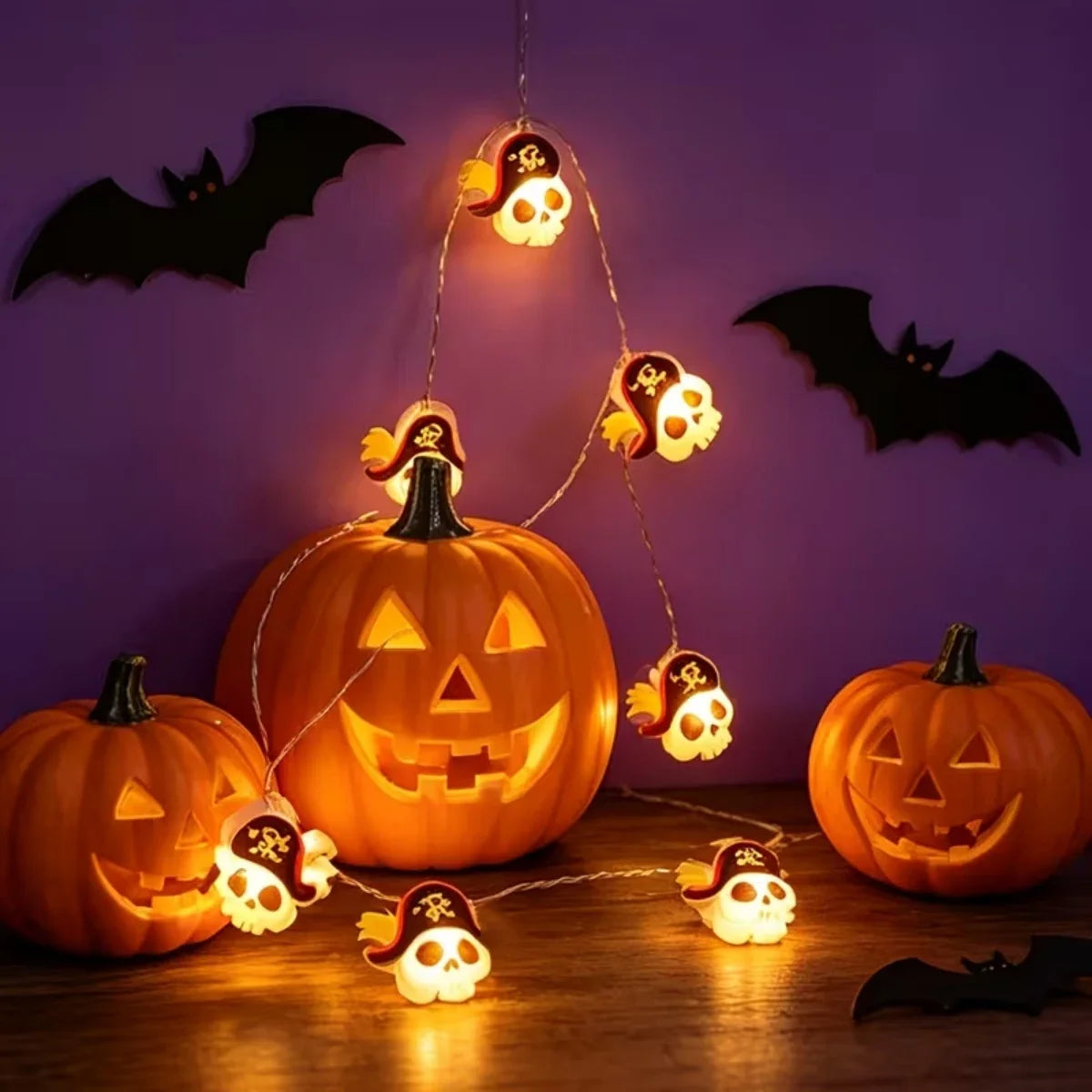 Pirate Skull Halloween String Lights