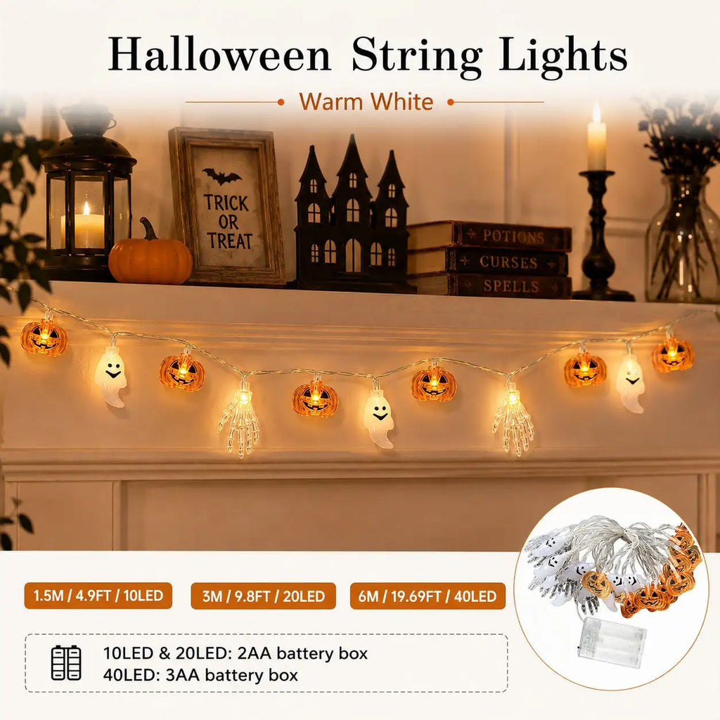 Halloween LED Pumpkin Ghost String Lights