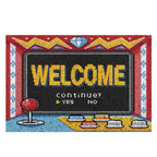 VIKAMA Retro Arcade Game Outdoor Doormat = Waterproof, Non-Slip Rug, Nostalgic Game Console Style
