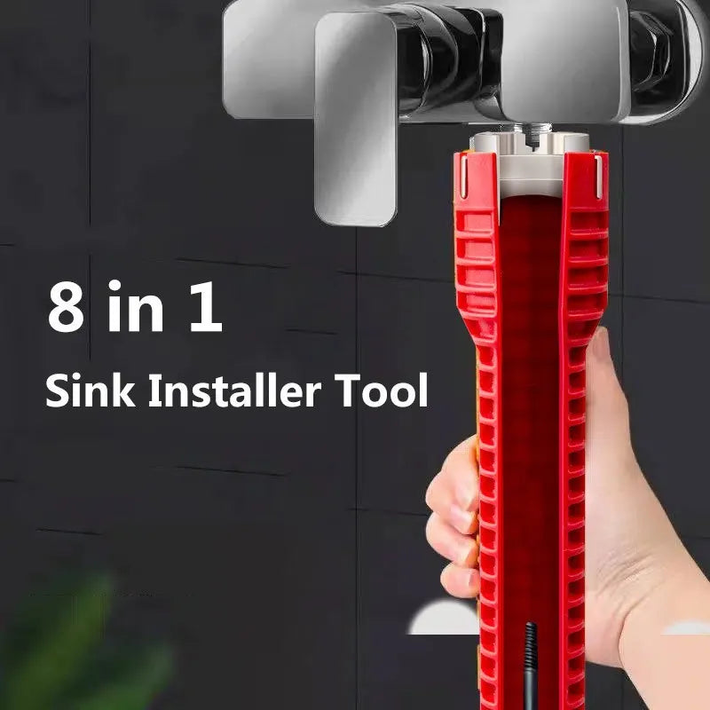 (8 in 1) Faucet and sink installer, multi-function wrench plumbing tool for toilet/sink/bathroom/kitchen plumbing, etc