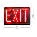 1 Red "EXIT" Sign - Retro Aluminum Wall Art 8x12 Inch, Waterproof & Dustproof Metal Sign for Home, Bar, Cafe, Garage
