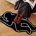 VIKAMA Abstract Human-Shaped Carpet Anti-Slip Area Entrance, Living Room Floor Mat, Bedroom Bedside Rug, Home Decoration