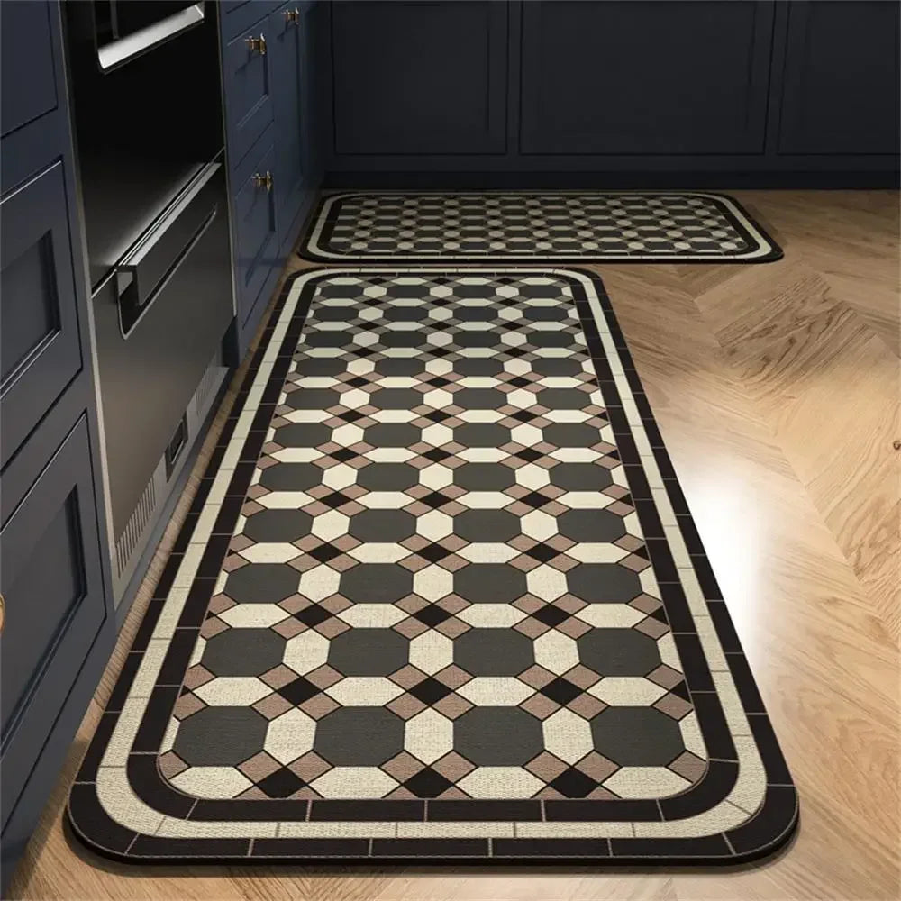 VIKAMA 1/2pcs Kitchen Floor Mat, Anti-Slip And Easy To Maintain, Home Decoration, Entrance Porch Carpet, Living Room Floor Mat