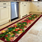 VIKAMA Christmas Carpet Long Carpet Hallway Rug Soft Living Room Carpet Rug For Bedroom Doormat Welcome Mat Christmas Decoration