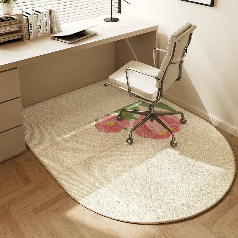 VIKAMA Chair floor mat Arched Bedroom vanity rug Modern home decor Study Playroom Swivel chair Mute rug Office desk floor mat
