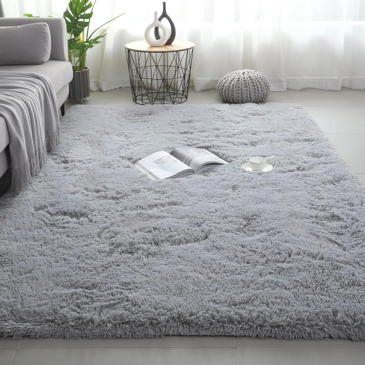 VIKAMA Ultra-Soft Puffy Rug, Bedroom & Living Room Indoor Floor Mat, Nursery Carpet, Children's Girls' Room Home Decor