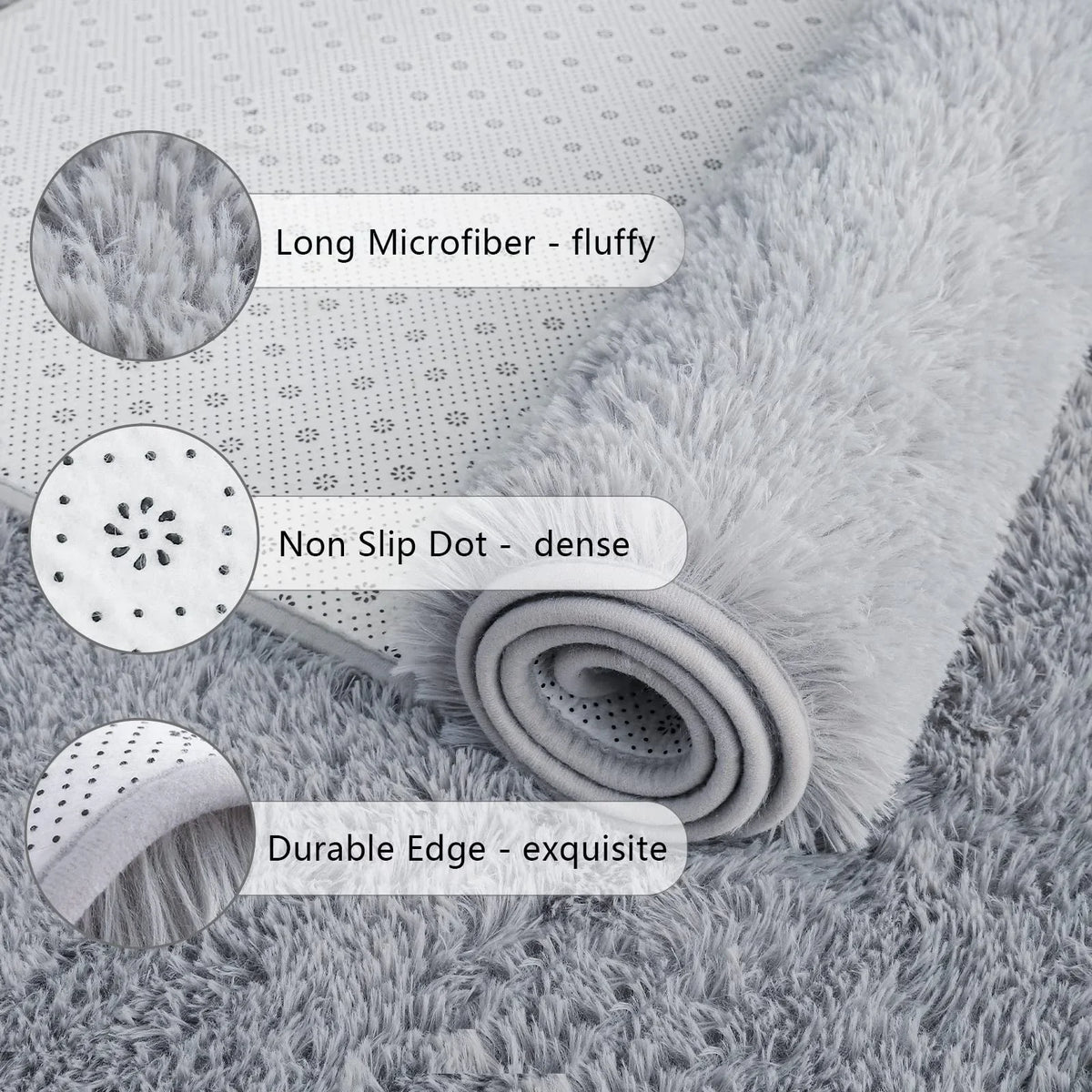 VIKAMA Soft Running Rug, Plush And Fluffy Bedroom And Living Room Carpet, Nursery And Children's Room Floor Mat For Home Decor