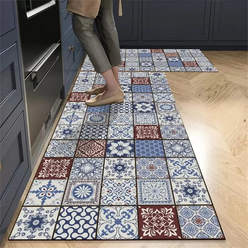 VIKAMA 1/2pcs Kitchen Floor Mat, Anti-Slip And Easy To Maintain, Home Decoration, Entrance Porch Carpet, Living Room Floor Mat