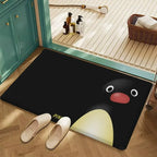 Adorable Pingu Pattern Non Slip Absorbent Door Mat Cute Cartoon Design Home Decor Rug for Bathroom Bedroom Quick Dry Durable