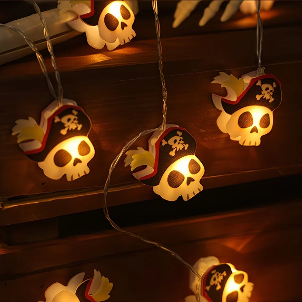 Pirate Skull Halloween String Lights