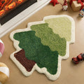 VIKAMA Cartoon Christmas Tree Wool-like Carpet Soft Anti-slip Floor Mat Entry Door Mat Festival Atmosphere Home Decoration