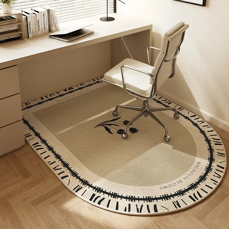 VIKAMA Chair floor mat Arched Bedroom vanity rug Modern home decor Study Playroom Swivel chair Mute rug Office desk floor mat