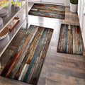 VIKAMA Wood Striped Carpet Kitchen Rug Thin Door Mat Long Floor Mat Laundry Room Carpet Living Room Carpet Rug For Bedroom Home