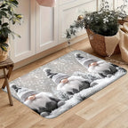VIKAMA Christmas Carpet Snow Scene Soft Doormat Welcome Mat Shoe Bench Mat Hallway Rug Bedroom Carpet Outdoor Carpet Christmas D