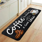 Coffee Time Quote Carpet Mat Rug Kitchen Floor Runner Home Decoration Living Room Dining Room Entrance Indoor Non Slip Design