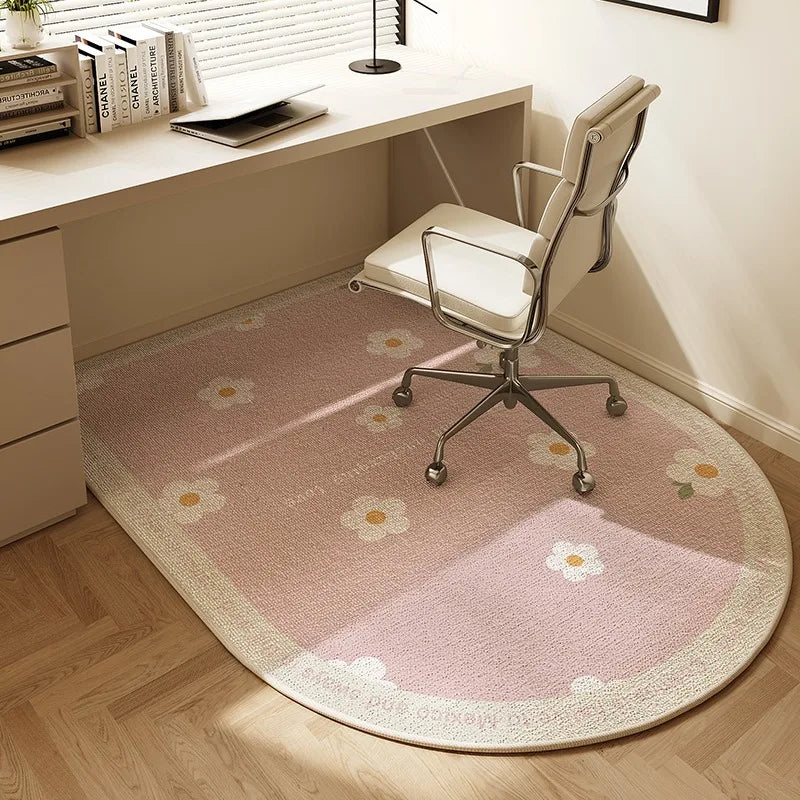 VIKAMA Chair floor mat Arched Bedroom vanity rug Modern home decor Study Playroom Swivel chair Mute rug Office desk floor mat