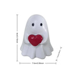 1 Cute Heart-Shaped Ghost Ornament, Halloween-Themed Adorable Design, Great for Decorating Home Desks and Creating a Festive Atmosphere