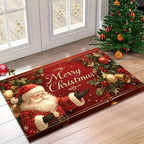 VIKAMA Merry Christmas Welcome Doormat Easy-Clean Home Décor Christmas Carpet Indoor/Outdoor Entrance Decorative Mat