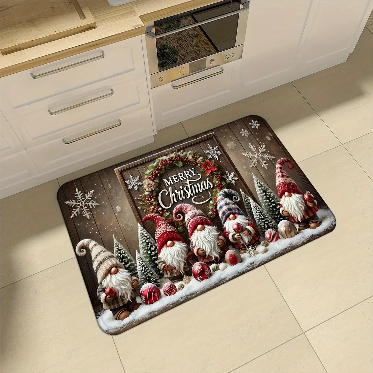 VIKAMA Christmas Carpet Kitchen Rug Long Carpet Waterproof  Outdoor Carpet Door Mat Rug For Bedroom Carpet For Live Room