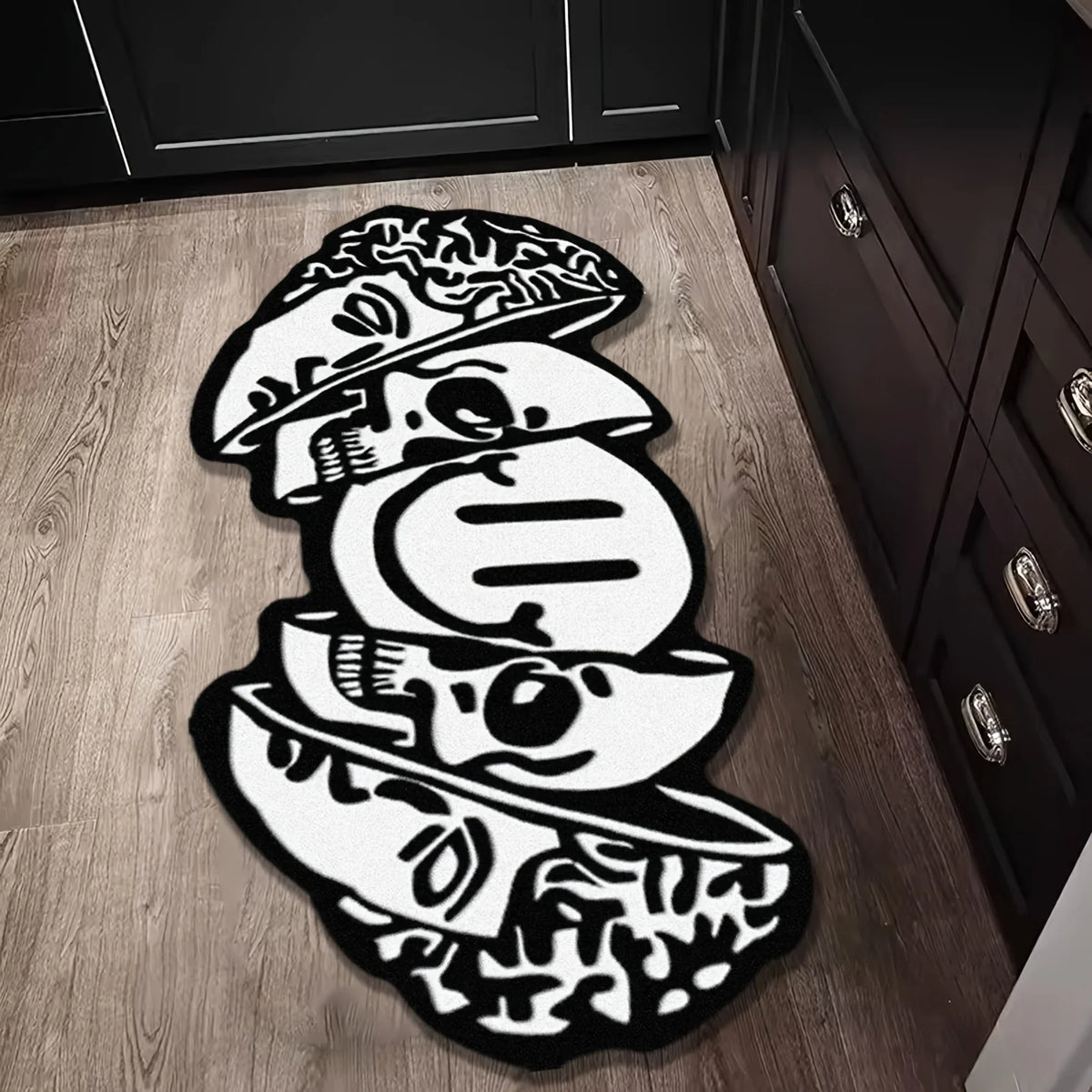 VIKAMA Creative Skull-Shaped Floor Mat Is Non-Slip And Dirt-Proof. Home Decoration Carpet In Living Rooms, Bedrooms, Entrance