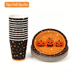 Halloween Disposable Plates & Cups Set