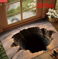 Realistic Optical Illusion Floor Mat with Black Hole Illusion Depth Effect Use Hand Modern Illusion for Entryway Hallway Carpets