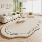 VIKAMA Green Carpet Living Room Shaped Cream Style 2025 New Plush Irregular Bedroom Bedside Floor Mats Home Decoration