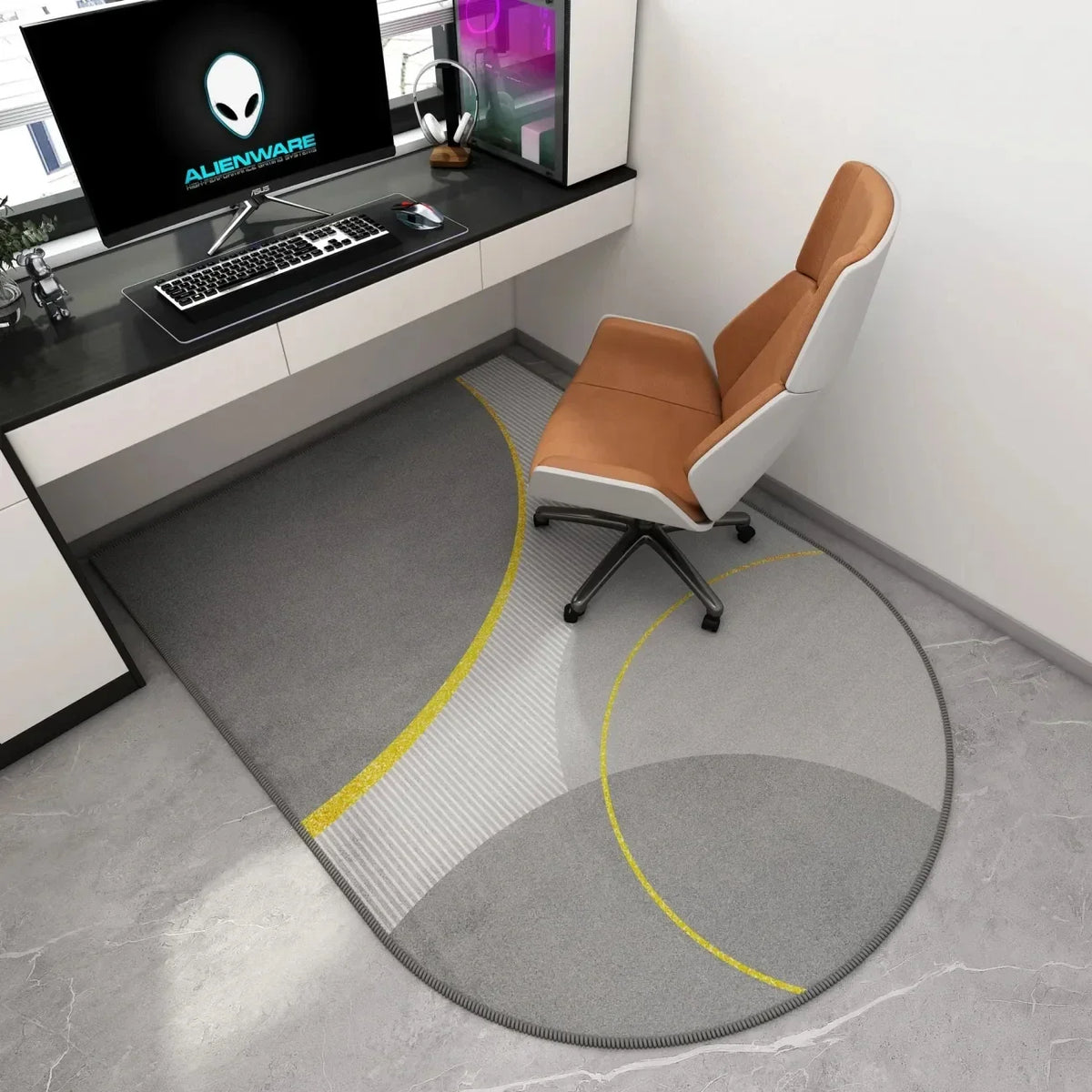 VIKAMA Computer Chair Floor Mat Luxury Office Computer Swivel Chair Floor Mat Bedroom Dresser Carpet Home Decor Hall Door Carpet