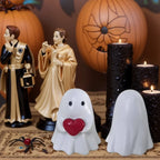 1 Cute Heart-Shaped Ghost Ornament, Halloween-Themed Adorable Design, Great for Decorating Home Desks and Creating a Festive Atmosphere