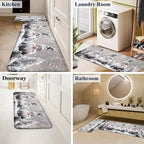 VIKAMA Christmas Carpet Snow Scene Soft Doormat Welcome Mat Shoe Bench Mat Hallway Rug Bedroom Carpet Outdoor Carpet Christmas D