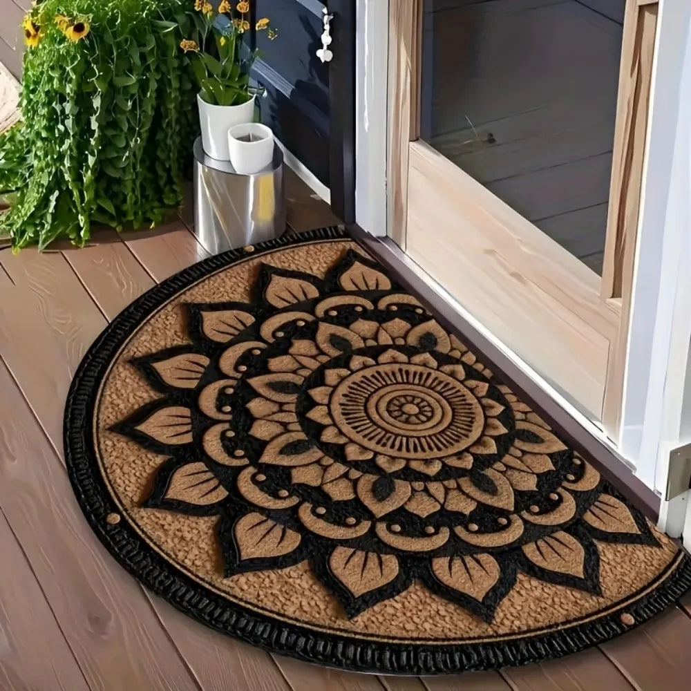 VIKAMA American-Style Floral Pattern Floor Mat, Non-Slip And Dirt-Proof, Home Decor Carpet In The Entrance, Bathroom And Kitchen