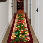 VIKAMA Christmas Carpet Long Carpet Hallway Rug Soft Living Room Carpet Rug For Bedroom Doormat Welcome Mat Christmas Decoration