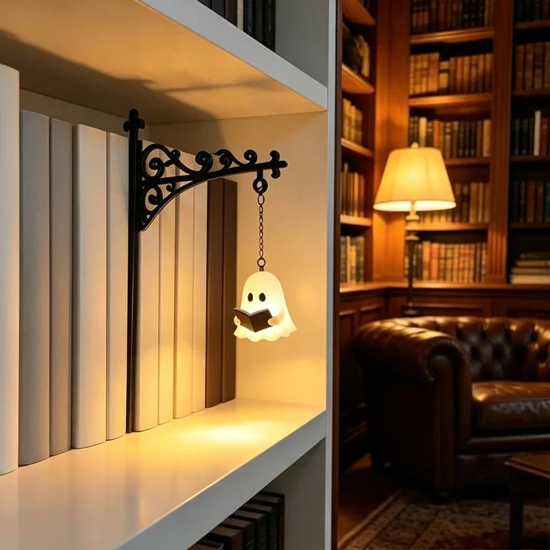 Halloween Ghost Bookshelf Lamp - Gothic LED Wall Light