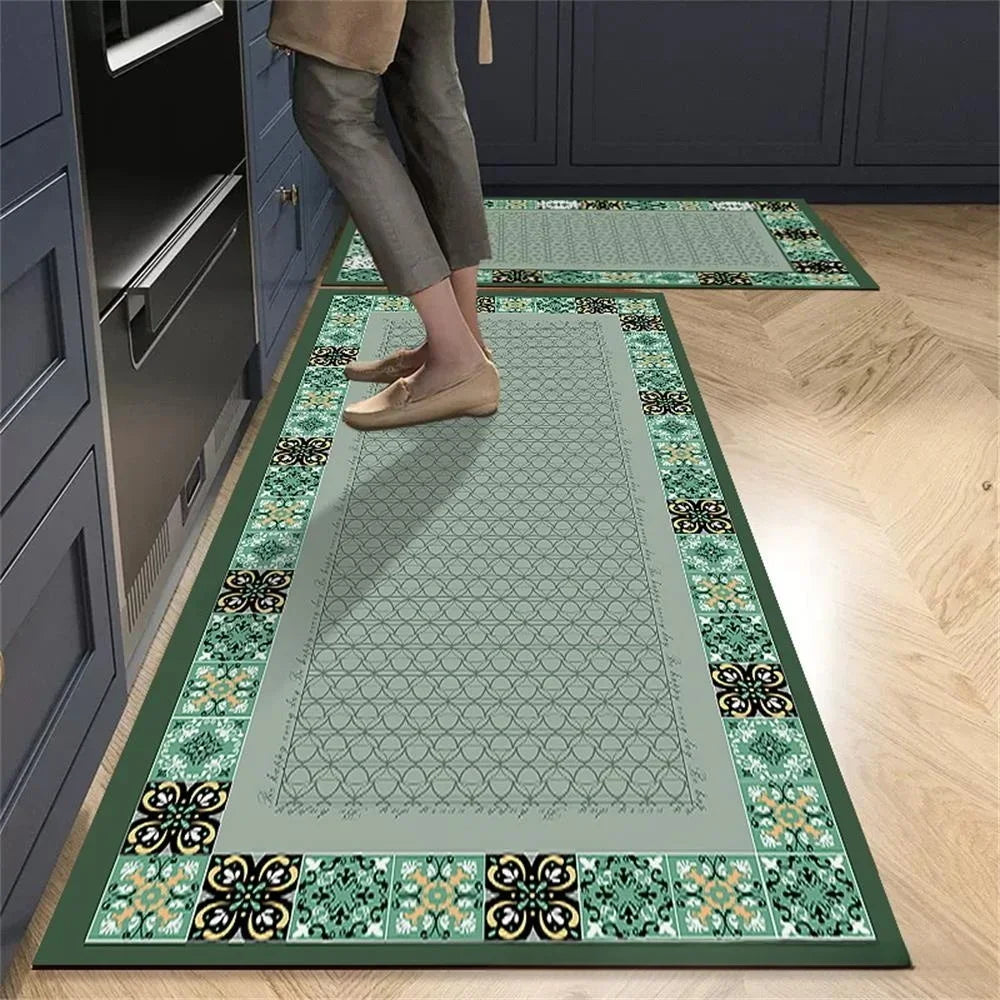 VIKAMA 1/2pcs Kitchen Floor Mat, Anti-Slip And Easy To Maintain, Home Decoration, Entrance Porch Carpet, Living Room Floor Mat